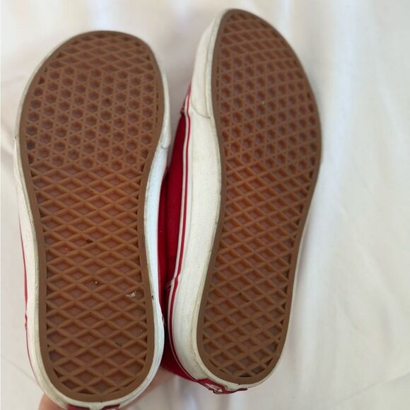 Vans Red White Men’s Size 9 Skate Shoes Old Skool Canvas Low - Picture 11 of 11